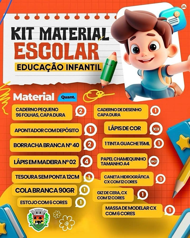 Governo Municipal anuncia entrega de material  escolar para os alunos de toda rede municipal de ensino